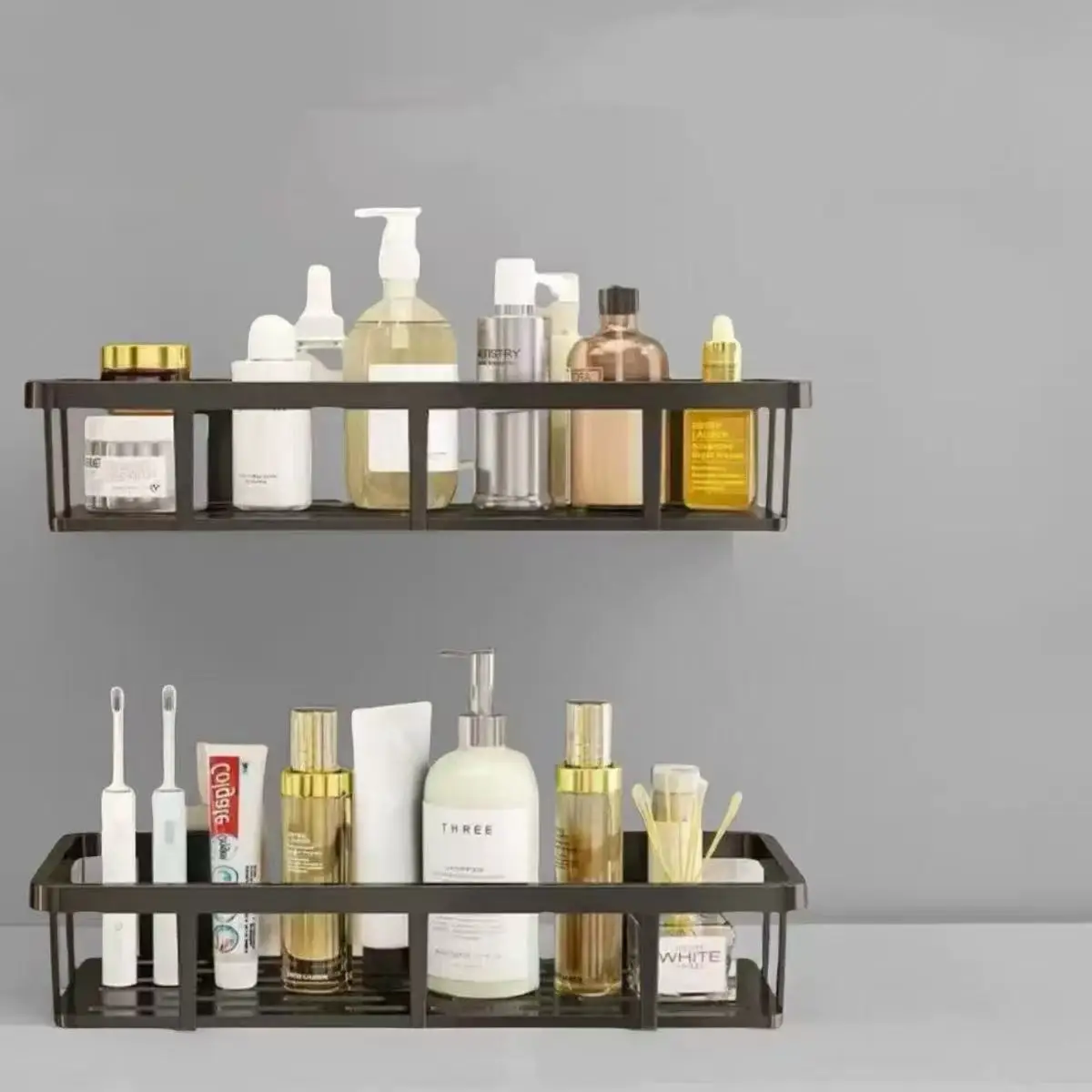 Non-Perforated Bathroom Storage Rack, Wall-Mounted Toilet, Washroom, Wall-Mounted Cosmetic Storage Rack