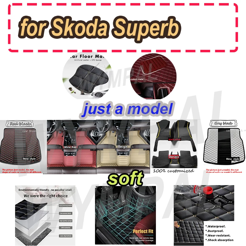 

LUXURY Car Floor Mats For Skoda Superb 2023 2022 2021 2020 2019 2018 2017 2016 Floor Mats Automobiles Interior Accessories