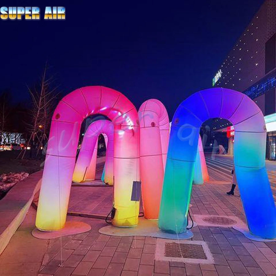 Ballon en U inversé gonflable, décoration de stade, avec éclairage LED coloré