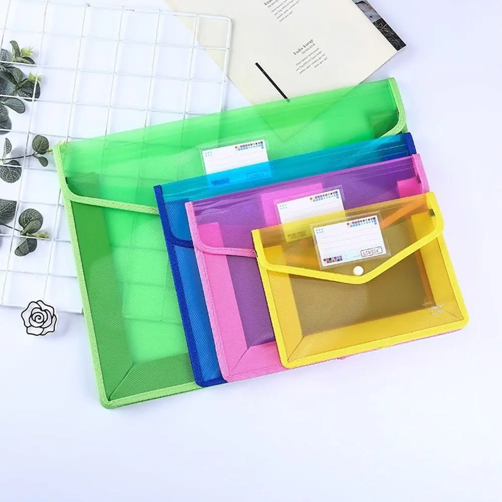 Large Capacity PVC Stationery Storage Pouch Waterproof A5 File Folders Envelope Folder Document Bag File Organizer