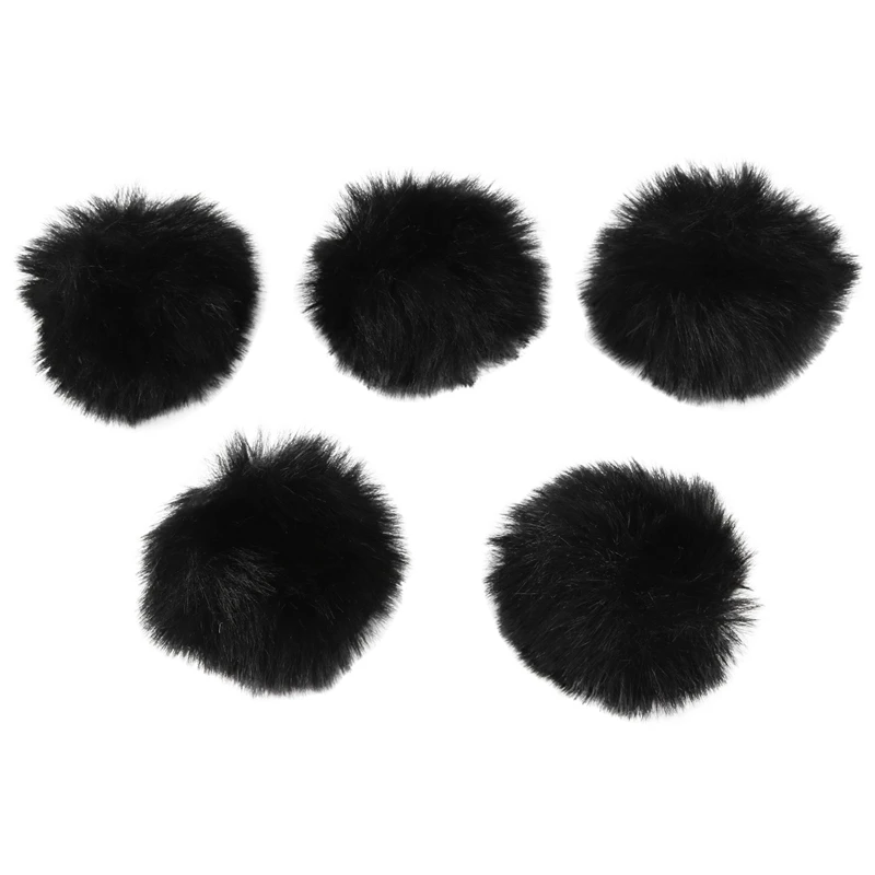 15Pcs 1.5Cm Microphone Hair Sleeve Overlay Windshield Clip Conference Microphone Sleeve Camera Hair Cover, Black