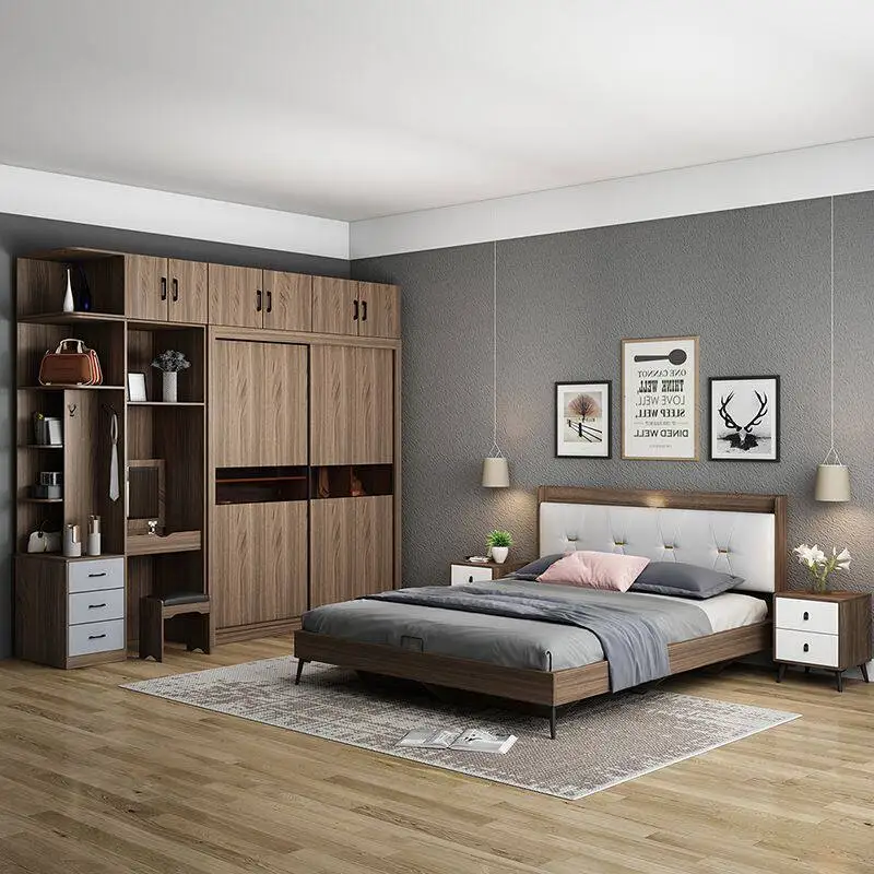 

Wood Nightstand Bedrooms Sets Decoration Comforter Luxury Full Set Bedroom Set Bases Storage Bedframe Camas Y Muebles Furniture