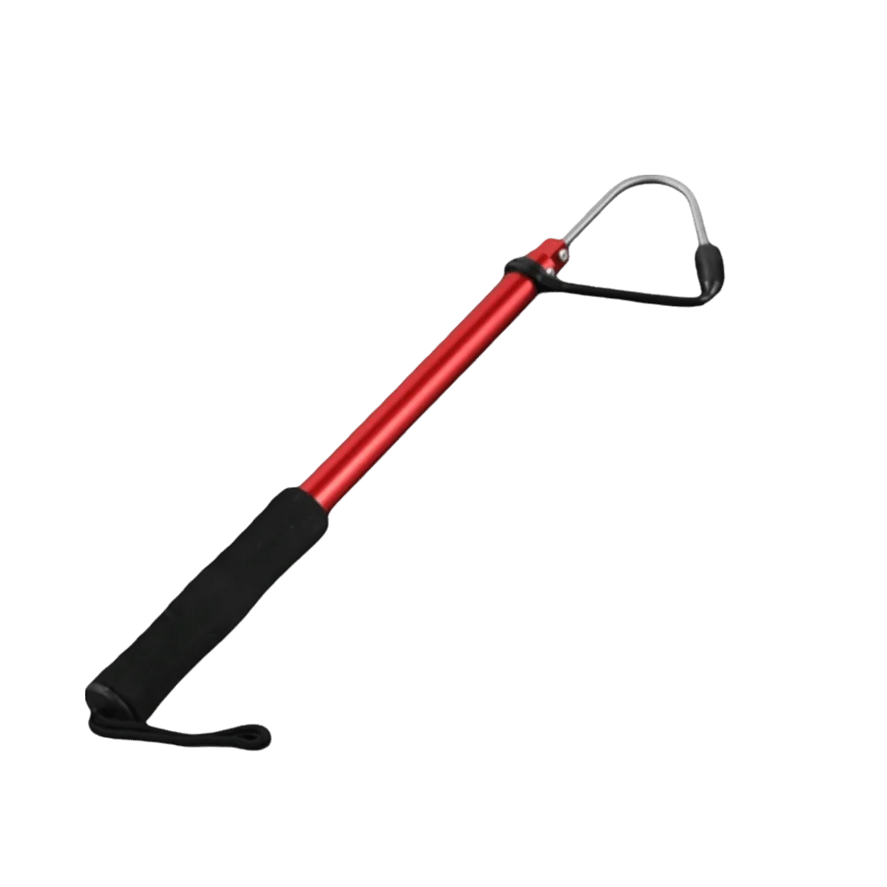 Aluminum Alloy Pole Telescopic Fishing Gaff Soft EVA Handle Nonslip Handle Fish Grippers Red Blue Color Rubber Handle
