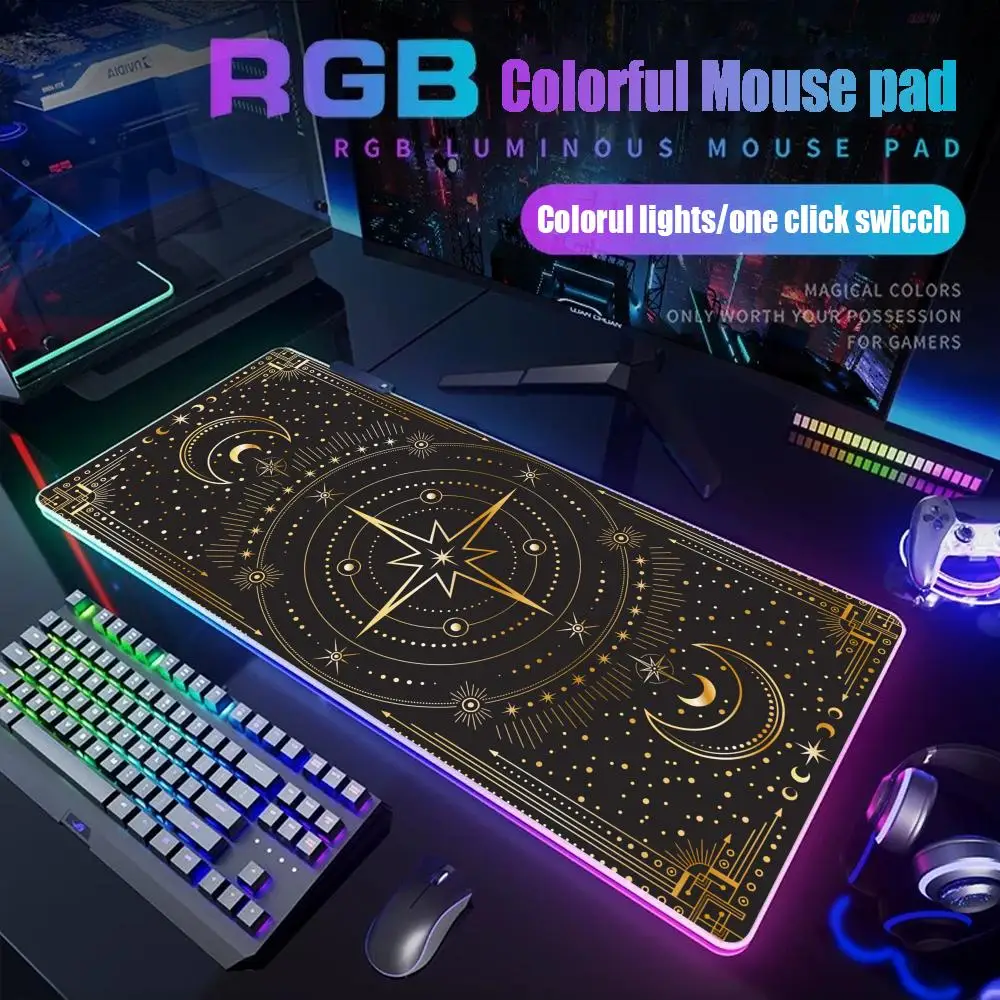 The Tarot card game Mouse Pad Gamer Rgb Desk Mat Back Light Led Mouse Setup Gaming Accessories Deskmat Big Mousepepad Backlight