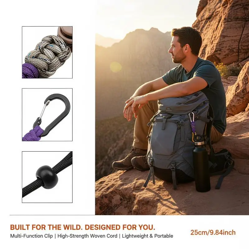 Tragbare Wasserflaschen-Schlüsselkette für Rucksack, Schlüssel, Reisen, Bergsteigen, unverzichtbare Wasserflaschen-Schnalle, Schlüsselanhänger. – Detail 9