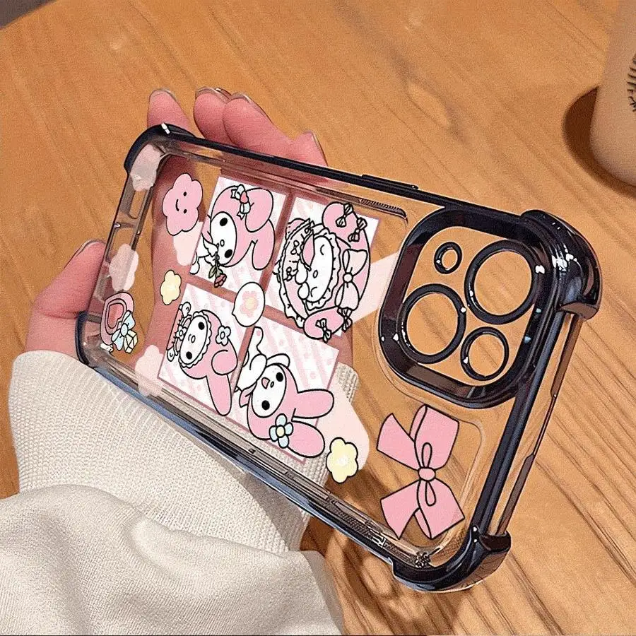حافظة لطيفة سانريو ميلودي كورومي لهاتف آيفون 16 برو ماكس 14 17 اير 11 12 13 15 بلس غطاء هاتف ناعم #5