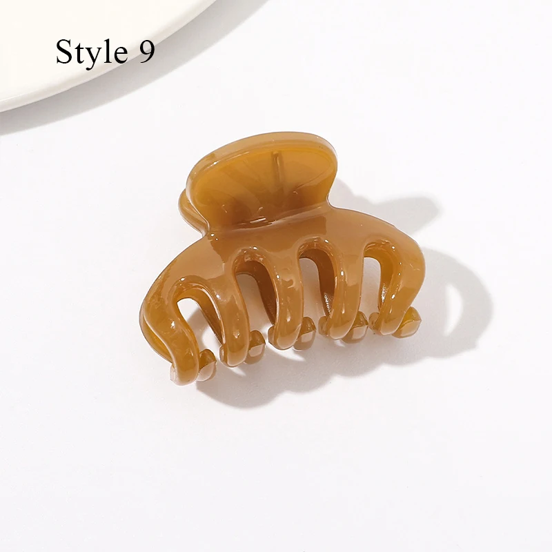 Hair Claw Jelly Color Small Geometric Hair Clip 4cm Acrylic Plastic Shark Clip Hair Accessories High Ponytail Holder Hairpins