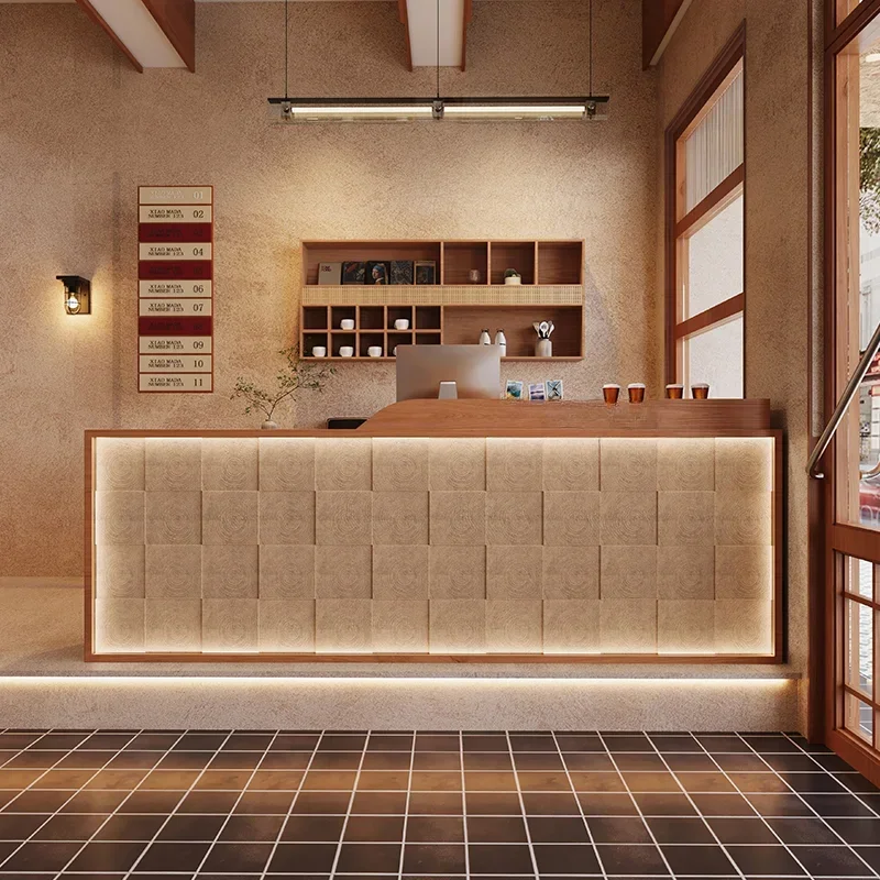Italian Style Multifunctional Reception Desks Simplicity Beauty Salon Reception Desks Clothing Store Furniture Receptionen HBRD