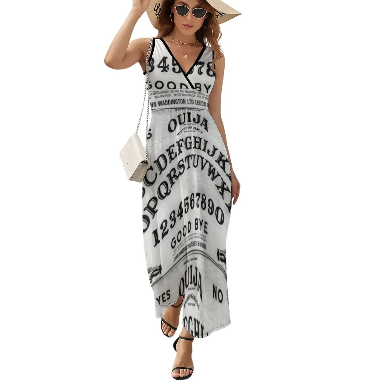 

Ouija Board Black And White Sleeveless Dress dresses women summer 2024 summer women's dress 2024 long dress women