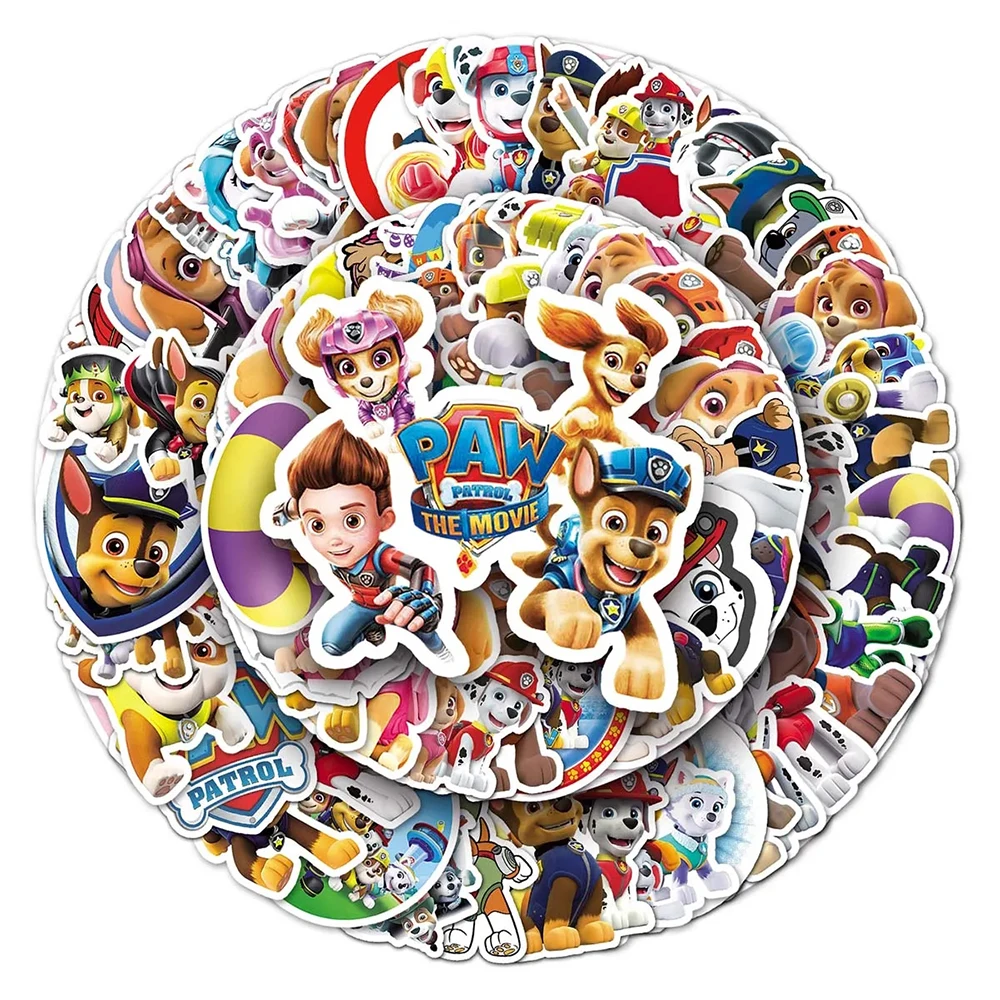 10/30/50pcs Cool Cute Anime PAW Patrol Stickers Cartoon Decals Kids Toys Laptop Fridge Skateboard Phone Car Decoration Sticker