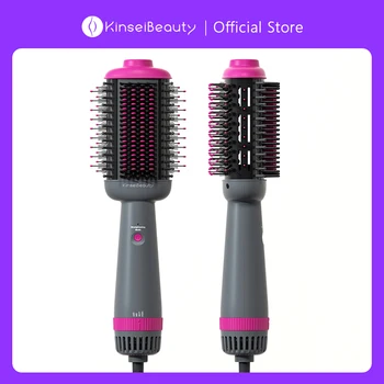 Image Kinseibeauty Hair Dryer Comb Straightener Dual-purpose Hot Air Brush Ceramic Anti-ironing Blower Multi-function Styling Tools