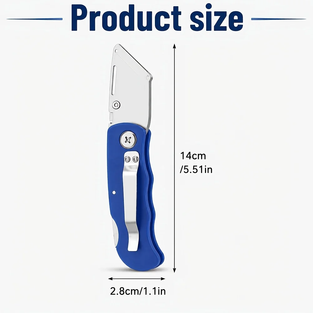 2Pcs Multi-functional Folding Knife Set, 2 Colors Combo Pack, Quick Change Design, Wire Stripper & Elastic Scissors, Folding Sci