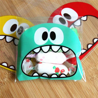 50PCS Cute Cartoon Monster Cookie Candy Self-Adhesive Plastic Bags For Biscuits Snack Baking Package Supplies Christmas Decor