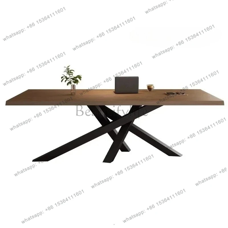 

LJYNordic Solid Wood Conference Long Table Simple Office Modern Personalized Workbench