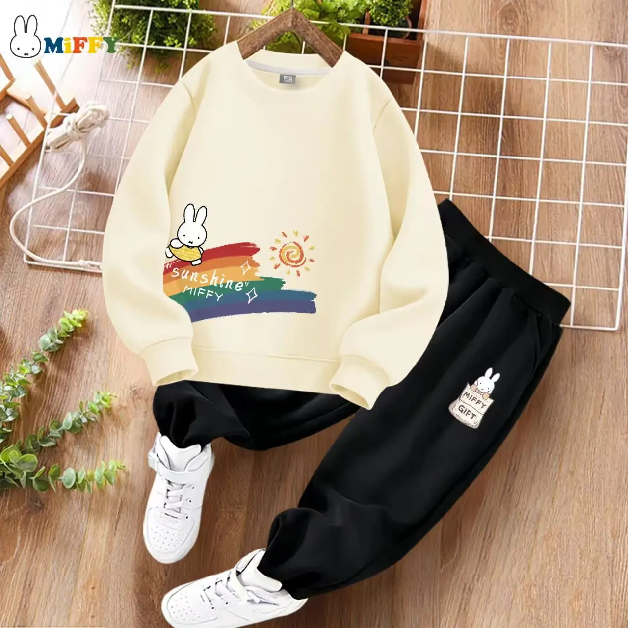 

New MIFFY Boys' Autumn Set Sweatshirt Pants Two Piece Set Children's Printed Casual Sweatshirt Pants Handsome Boys' Pants