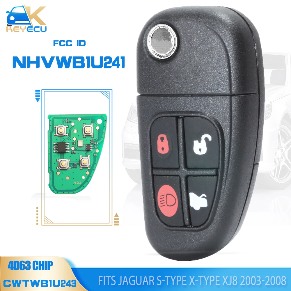 

KEYECU NHVWB1U241, CWTWB1U243 Фильтр дистанционного ключа автомобиля 315 МГц/433 МГц 4D60 для Jaguar S-Type X-Type XJ8 2003 2004 2005 2006 2007 2008