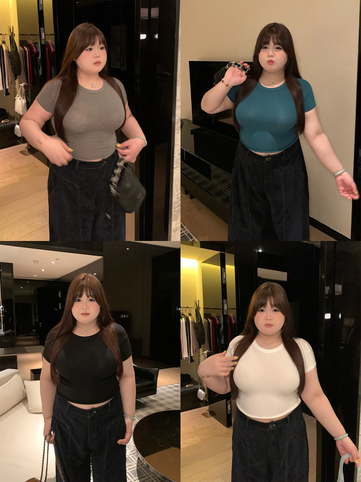 

Slim Fit ort Sve round Ne T-irt plus Size Inner Wear for Women Comfortable Breathable Spring Faion Casual Sle