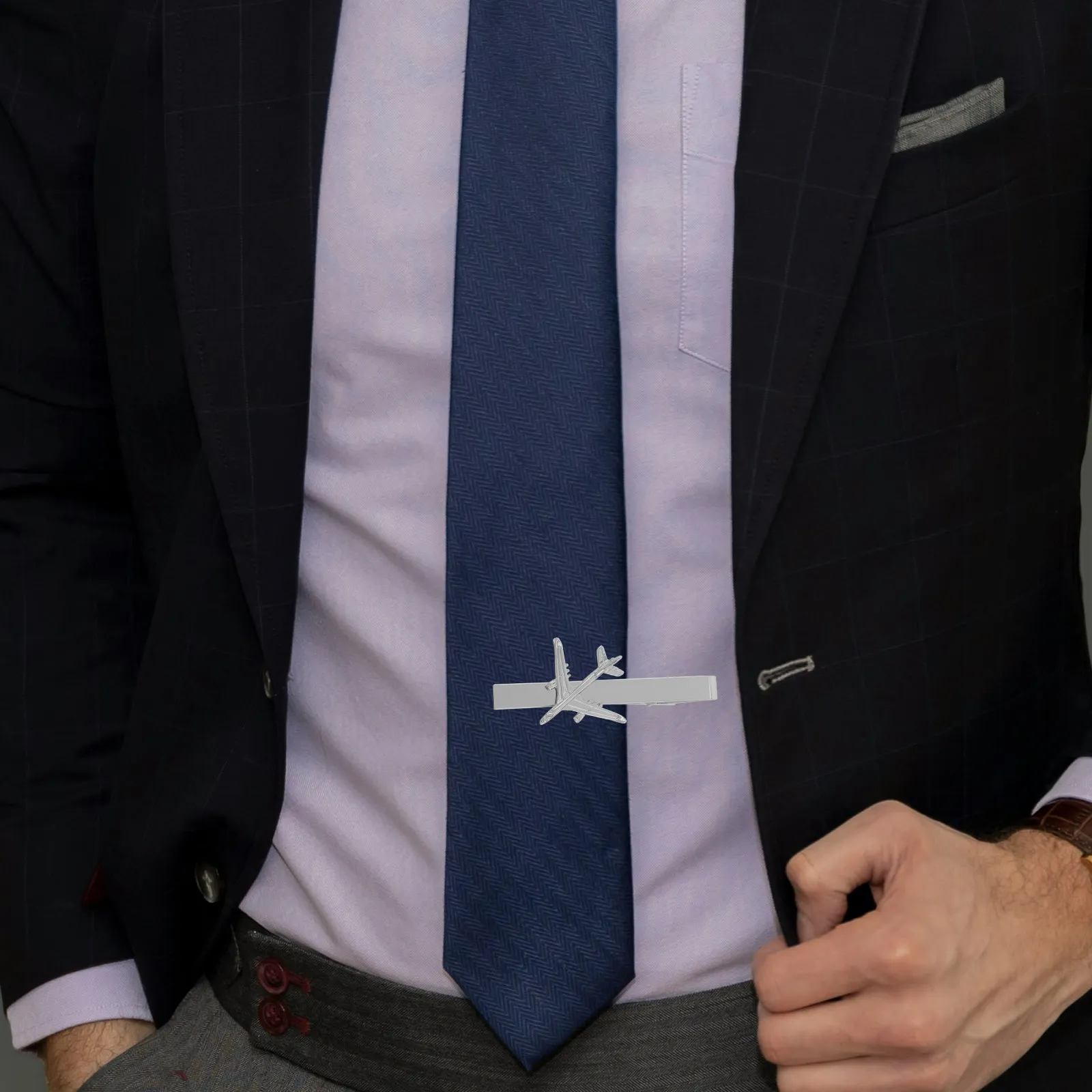 

Серебряный зажим для галстука в виде самолета, мужской, из легкого сплава, элегантный, с авиационным мотивом, для делового и официального стиля