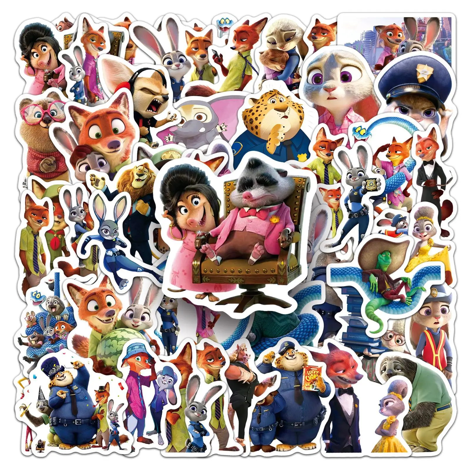 10/50PCS Nuovo Zootopia 2 Disney Movie Graffiti Adesivi Judy Hopps Nick Wilde Cartoon Decalcomania FAI DA TE Bagagli Telefono Chitarra Giocattoli Per Bambini