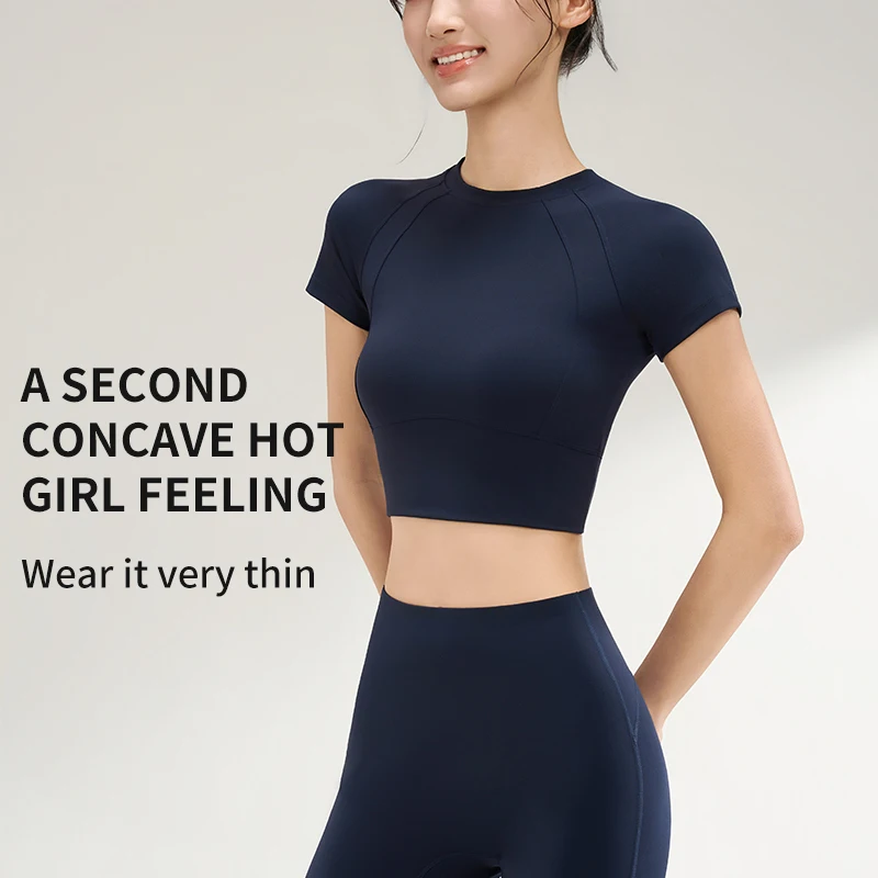 New lightweight quick-dry sports top, high-stretch slim fit shapes waistline, ideal for yoga running casual multi-scene wear