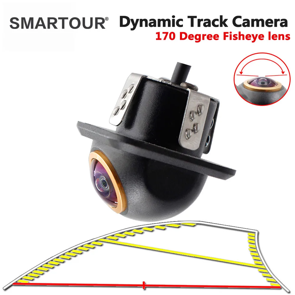 SMARTOUR 170 Degree CVBS 720P Golden Fisheye Auto Parking Intelligent Dynamic Trajectory Parking Line Car Reverse Backup Camera