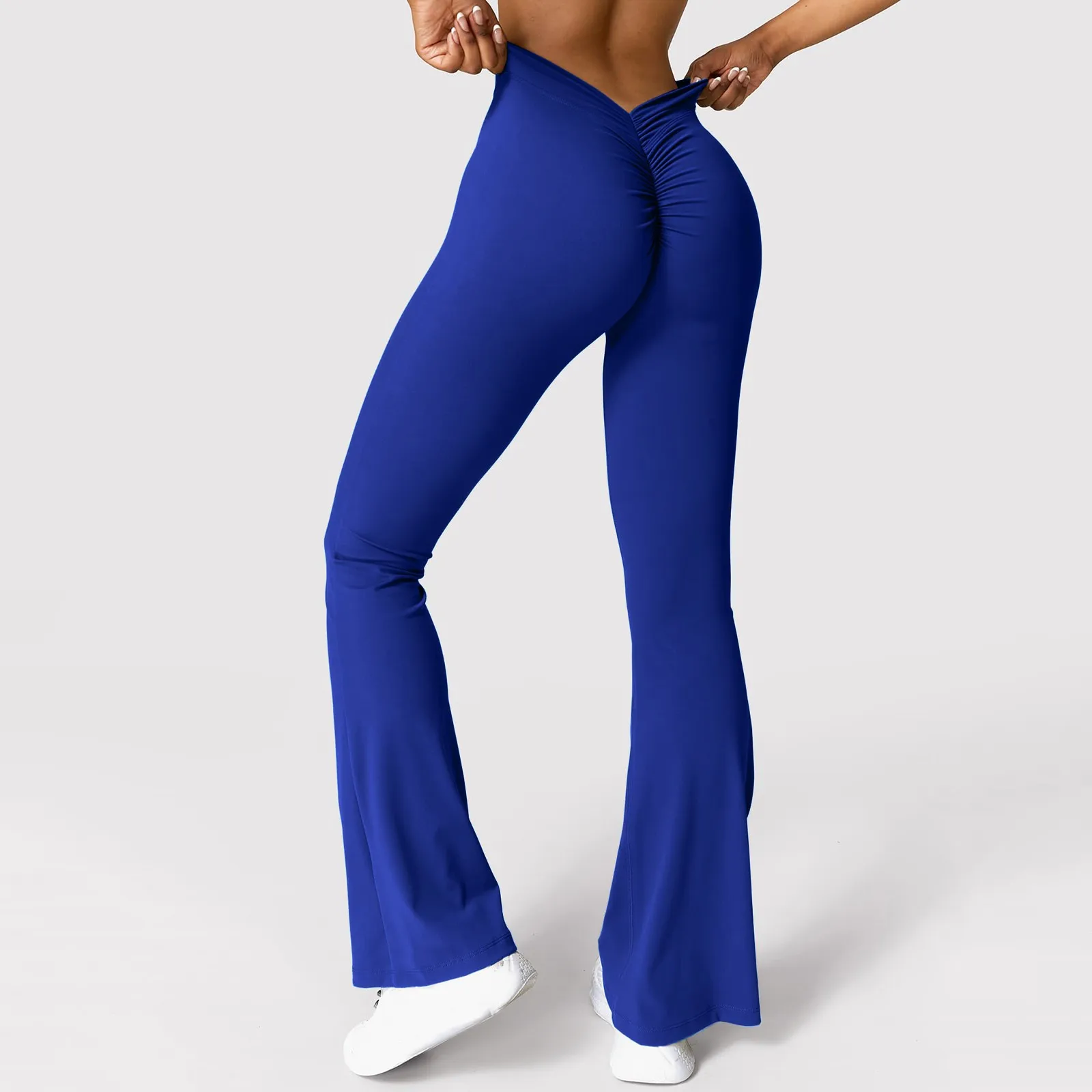 Pantaloni a zampa da donna Leggings sportivi senza cuciture Leggings da Yoga a vita alta allenamento in palestra Fitness Quick Dry Push Up pantaloni