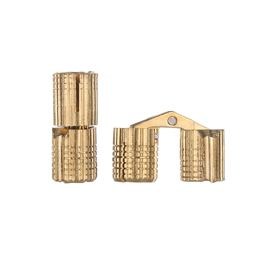 8-18mm Brass Barrel Hinges  Invisible Cabinet Furniture Hinges Concealed 180 Degree Opening Angle