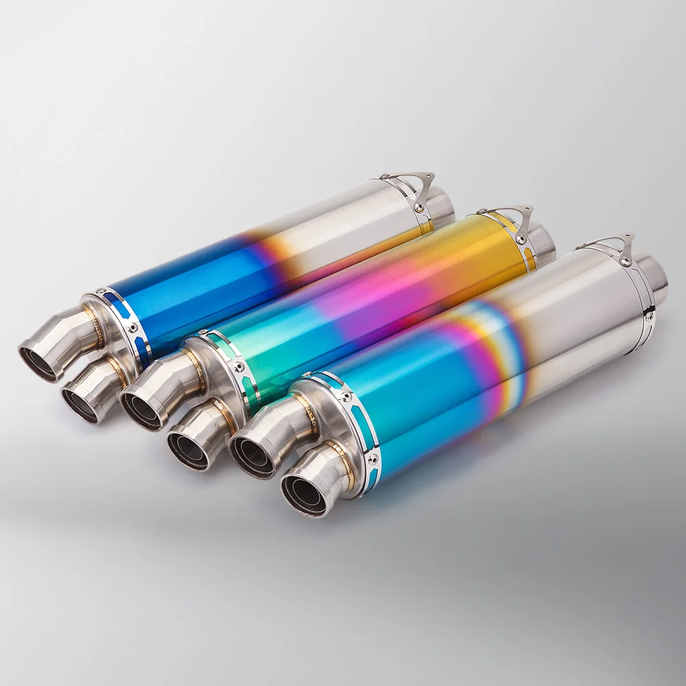 Motorcycle Racing Modified Exhaust High Performance 51MM Universal C32 Dual Outlet Stainless Steel Rear Muffler 800NK R3 Z650
