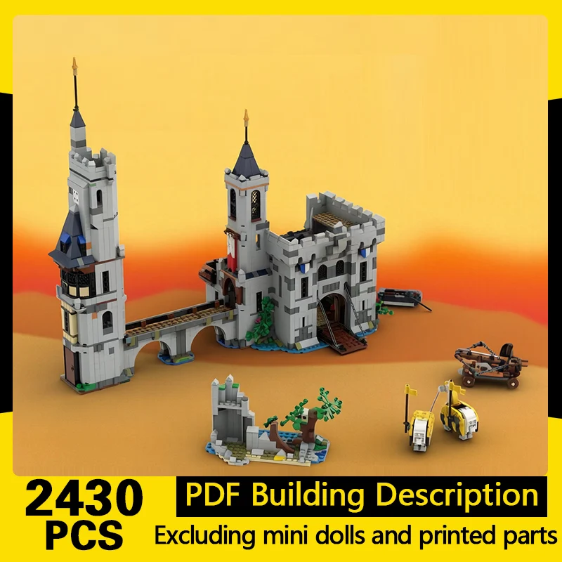 Medieval Castle Model MOC Building Bricks Rock Castle Siege Modular Technology Gifts Holiday Assemble Children Toys Suit