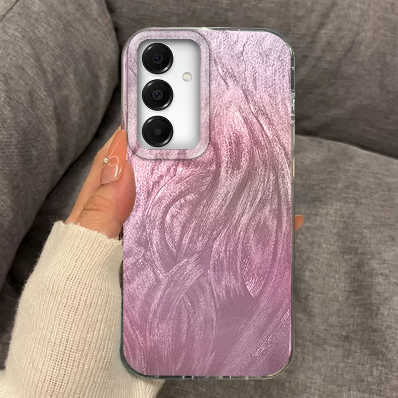 حافظة متدرجة لهاتف سامسونج جالاكسي A56 A16 A07 A17 A26 A36 A55 A35 A15 A14 S25 S24 S23 FE Plus غطاء ممتص للصدمات للنساء Funda