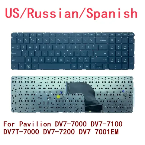 New US Russian Spanish Laptop Backlit Keyboard For HP Pavilion DV7-7000 DV7-7100 DV7T-7000 DV7-7200 DV7 7001EM
