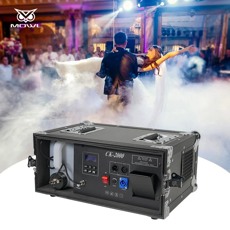 Water Based Black Flight Case 2000W DMX Hazer Morning fog Machine for Stage DJ Night club Bar Disco