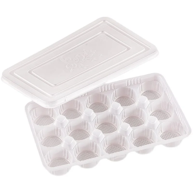 【Packing Box】:Disposable to-Go Box Disposable Wonton Box Small Chaos to-Go Box15Grid Food Grade Takeaway Steamed Buns Mini Glue