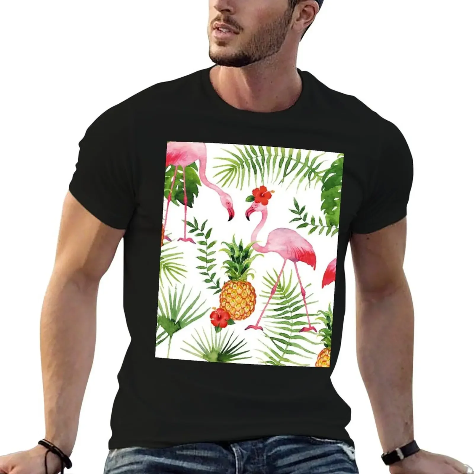 

Flamingo & Pineapples T-Shirt new edition cheap stuff graphic t shirts tops mens plain t shirts