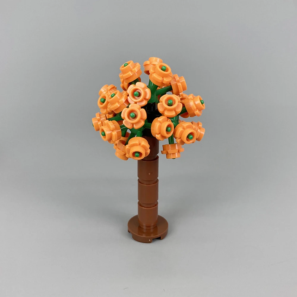 1 szt. Klocki konstrukcyjne MOC City, akcesoria do budowania, kwiaty, liście, kolczaste krzewy, sosna, trawa, koniczyna, drzewko, mini zabawki DIY dla dzieci, prezenty