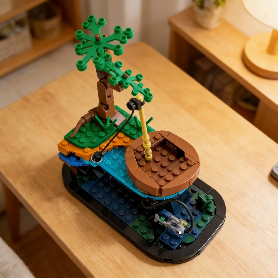 

Assembling building blocks scene outdoor waterscape assembly model adult desktop decoration ornaments