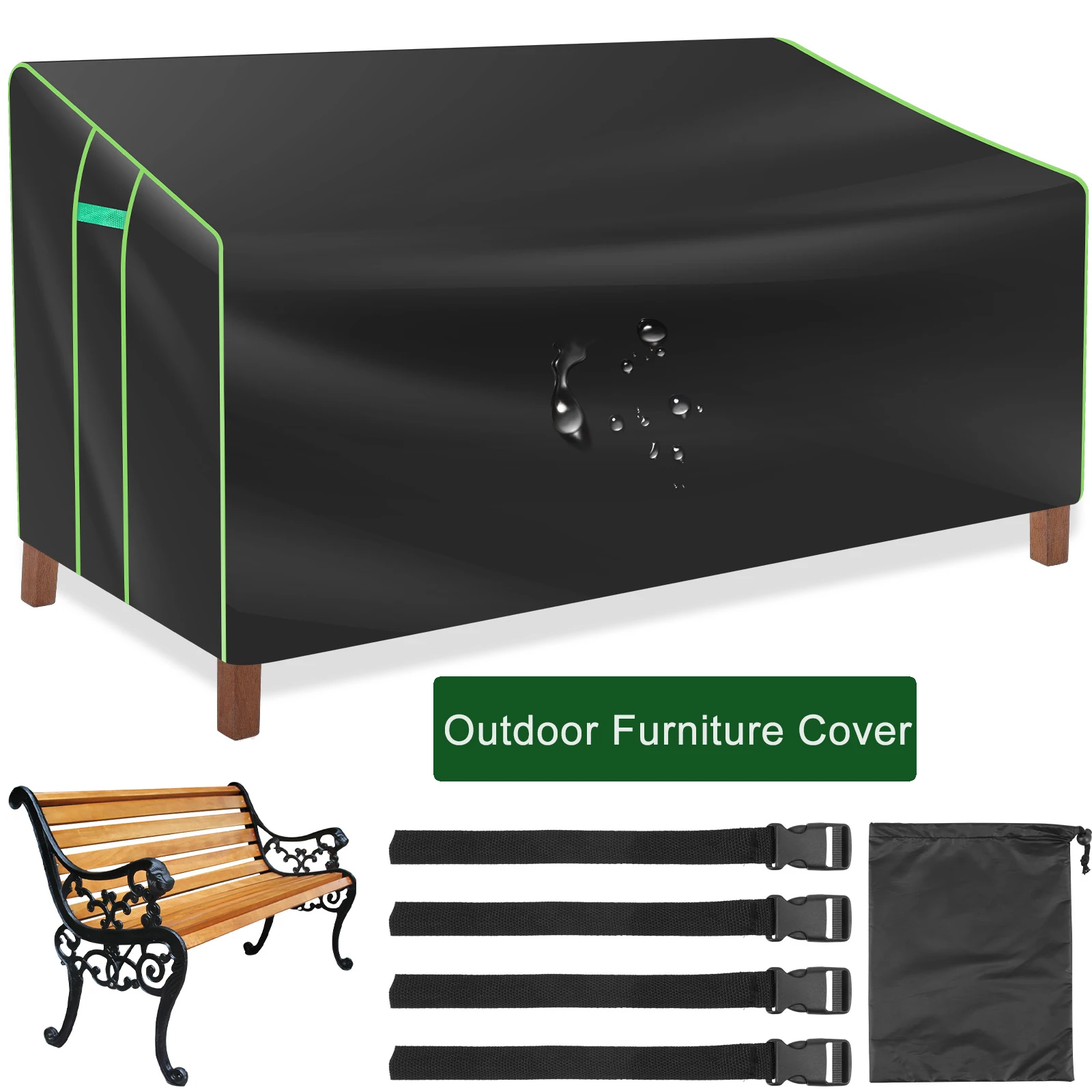 

Outdoor Garden Furniture Cover Thickened Bench Chair Cover Patio Sofa Table Protector Windproof Dustproof Waterproof Cover