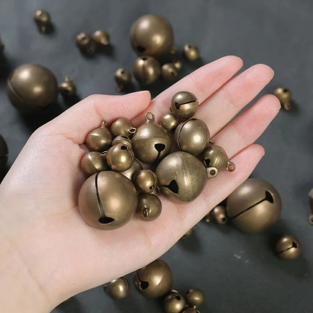 5-50 pcs 6/8/10/12/14/16/18/20/25mm Bronze Metal Jingle Bells Loose Beads Festival Party Christmas Decor DIY Crafts Accessories