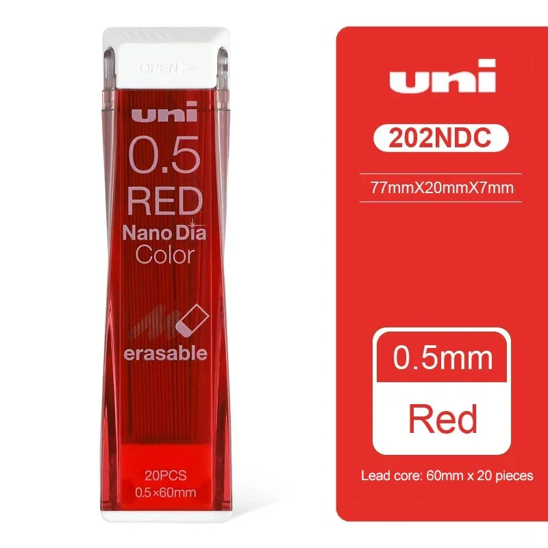 Japan Uni Nano Dia Kleur 202NDC gekleurde Vulpotlood leads vullingen 0.5mm schrijfbenodigdheden Stationaire Mix Cores Schilderen kunst