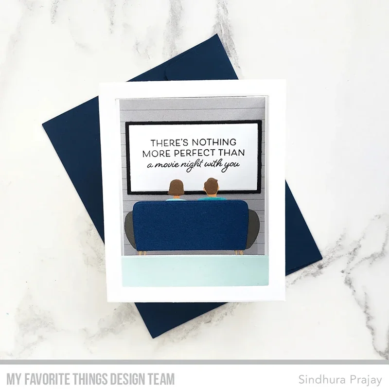 Picture-Perfect Sentiments At the Movies - Romance Friendship Clear Stamps Scrapbooking for Paper Making Frames Card Set
