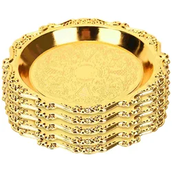6 Pcs Dried Fruit Plate Serving Gold Platters And Serving Trays Platter Food Snack Chips and Dip Dish for Parties