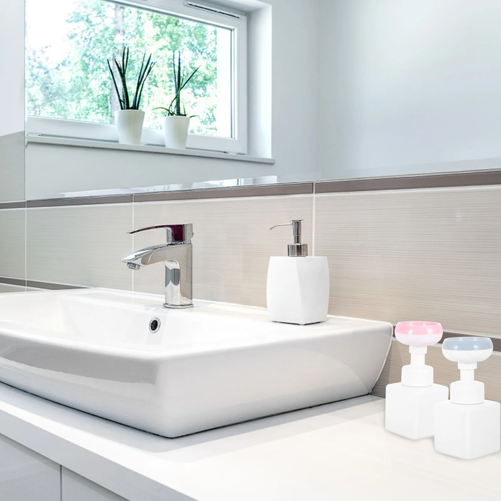 2Pcs 250 Ml Lotion Foaming Bottles Innovative Portable Sub Bottles for Home Office Trip Use Foaming Dispensers