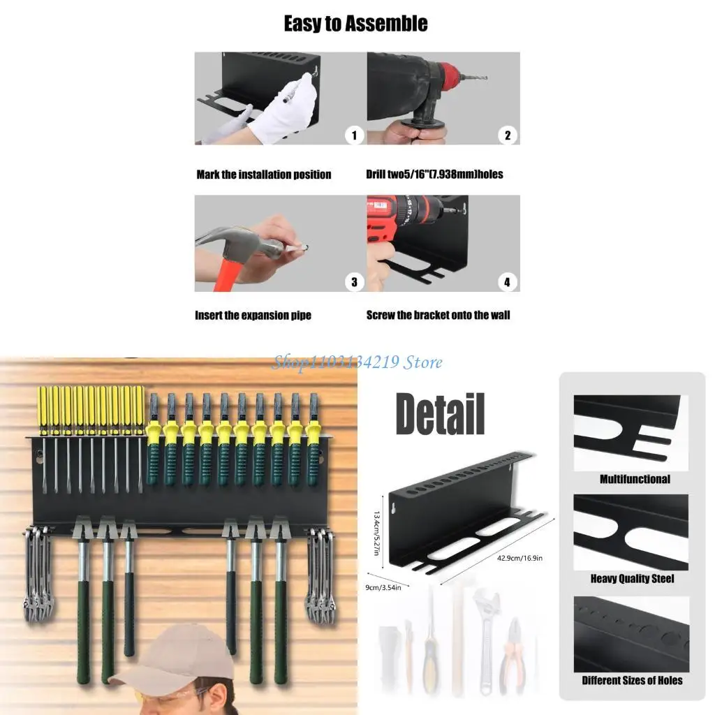 

N5KC Metal Workshop Rack for Wrenches and Hammers Storage Wall Mounted Tool
