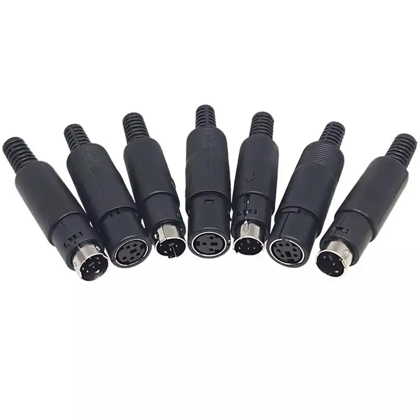 5PCS Mini DIN Plug 3/4/5/6/7/8 PIN Chassis Cable Mount Male Female Socket 3-8Pin Welding Wire S Terminal Mini PS2 Male Connector