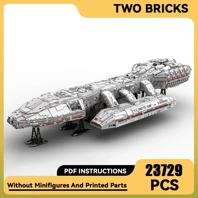 Bloques de construcción Moc, nave espacial UCS Battlestar Galactica, tecnología de modelo, ladrillo, montaje artesanal, barco espacial, juguete, regalo de vacaciones para niños