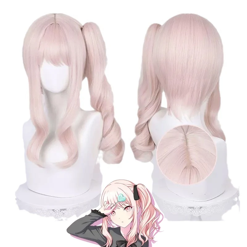 Hatsune Miku AKIYAMA MIZUKI pelucas de Cosplay de Anime rosa pelo de longitud media pelucas de Lolita para mujeres Halloween Navidad resistente al calor