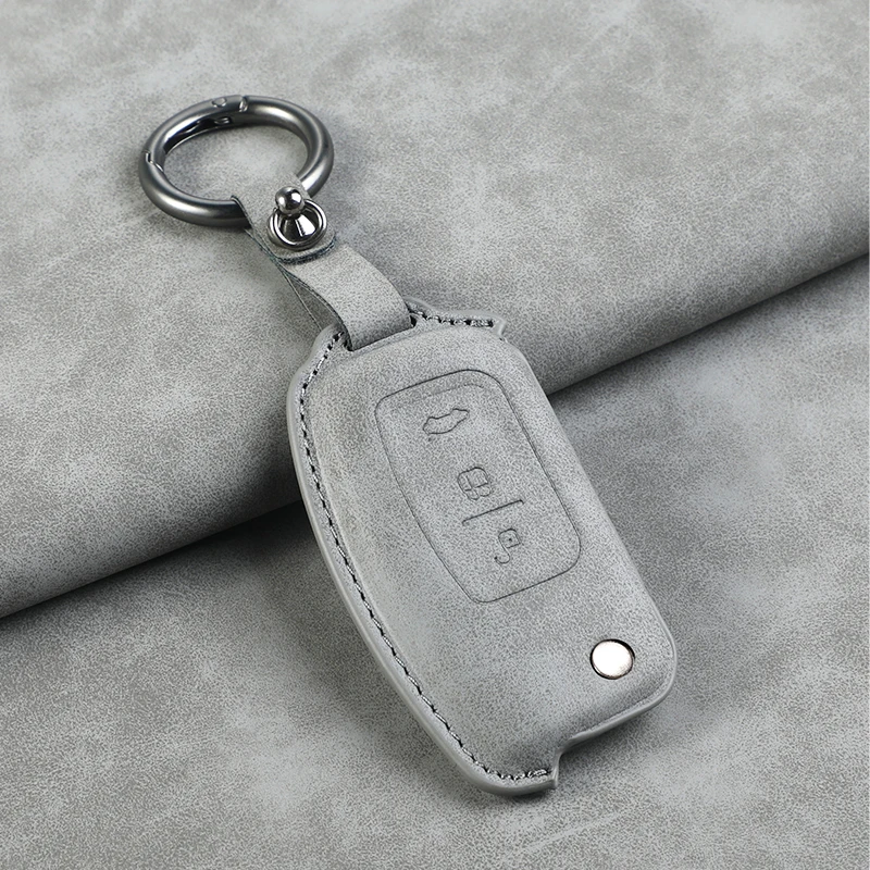 Leather Car Flip Key Case Cover Shell For Ford Focus 2 3 Ecosport C-Max S-Max Ka Mondeo Kuga Galaxy Fiesta Keychain Accessories