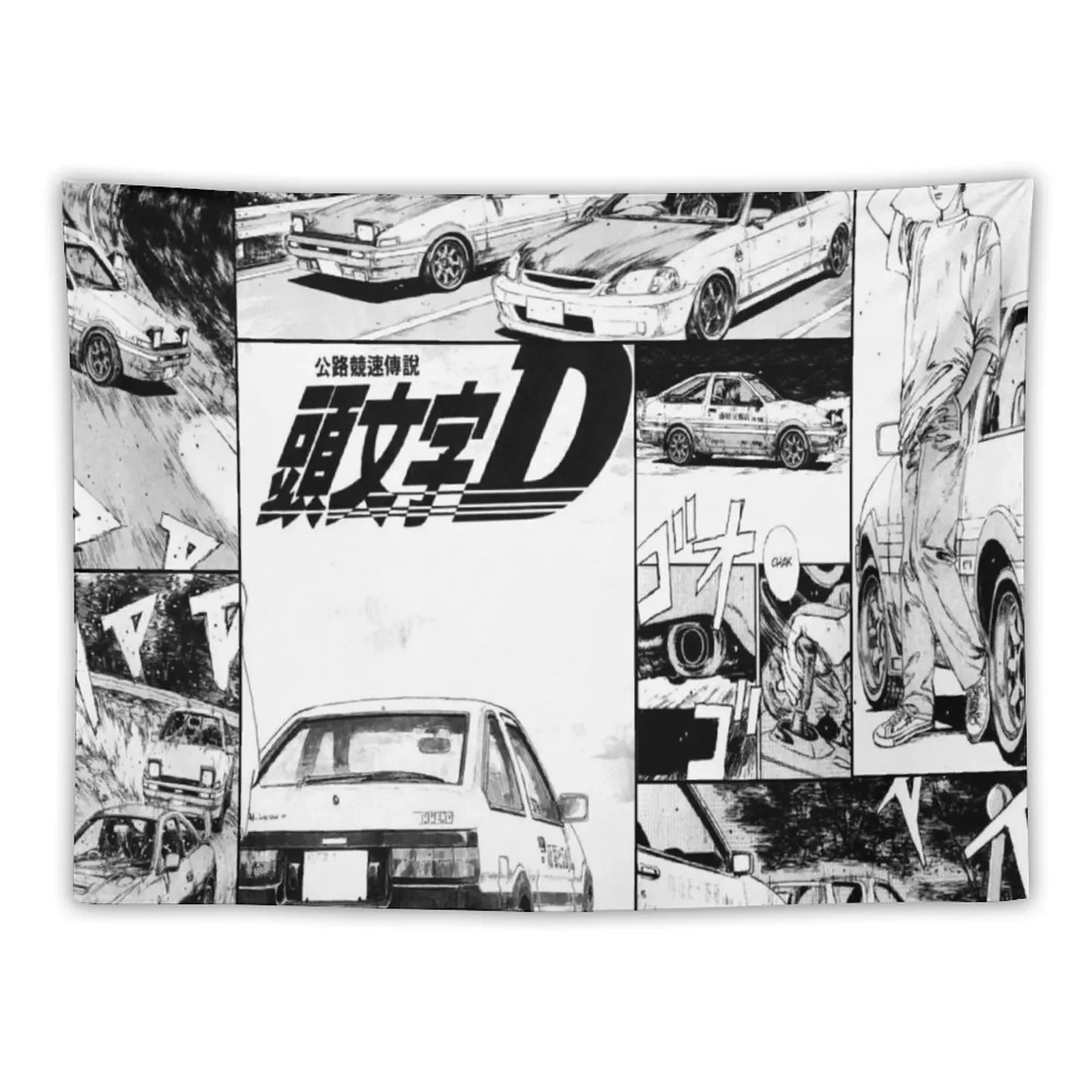 Initial D Tapestry Japanese Room Decor Room Decor Cute Tapestry