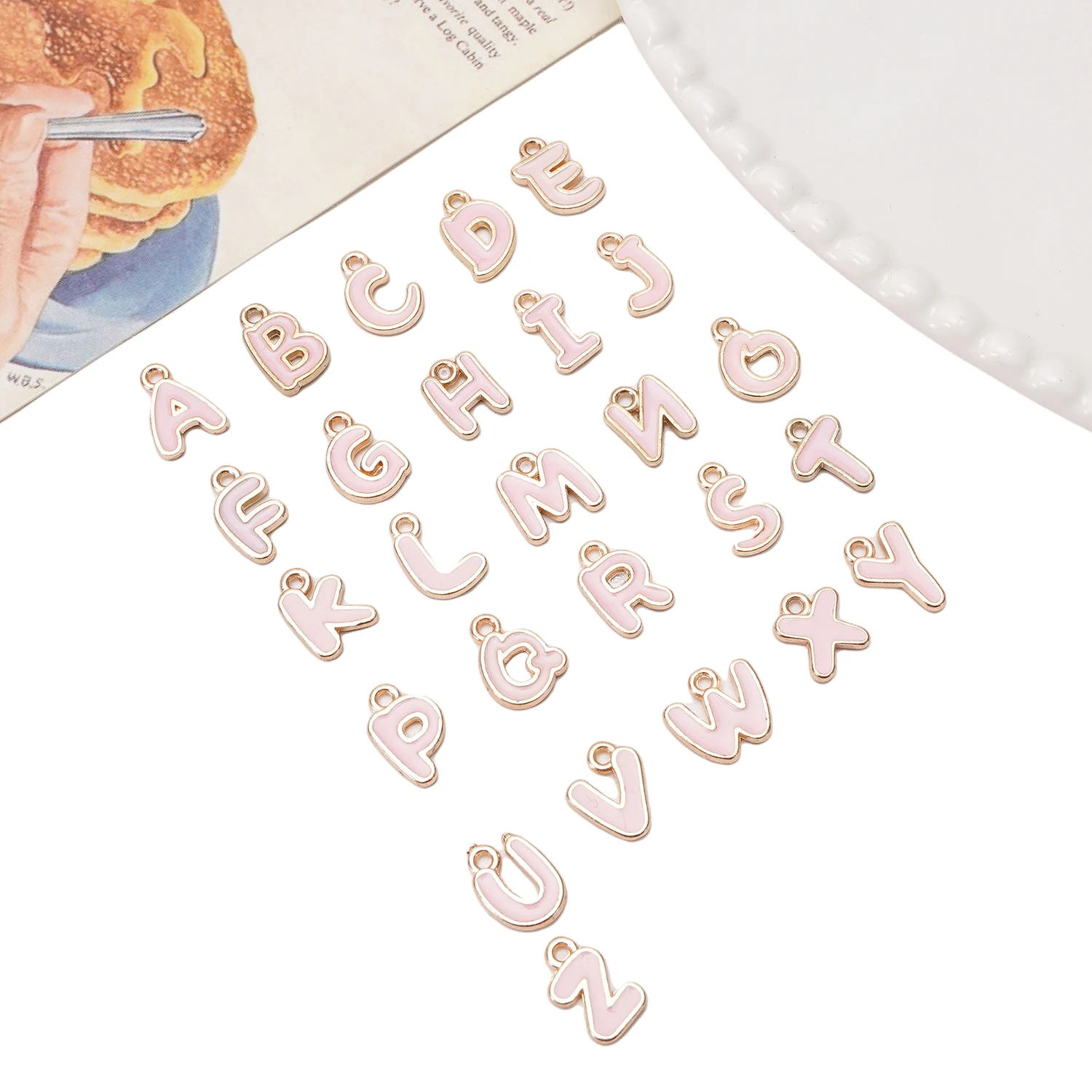 2/26Pcs Alloy A-Z 26 Letters Charms Pendants For Making DIY Name Jewelry Necklace Bracelet Earrings Birthday Mother's Day Gifts view 5
