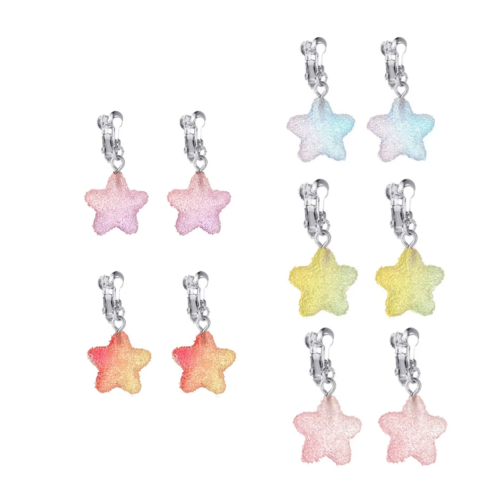 5 pares de brincos de estrela doce criativo pingente de estrela uso diário decoração de festa linda decoração de suspensão de orelha acessório de moda feminina